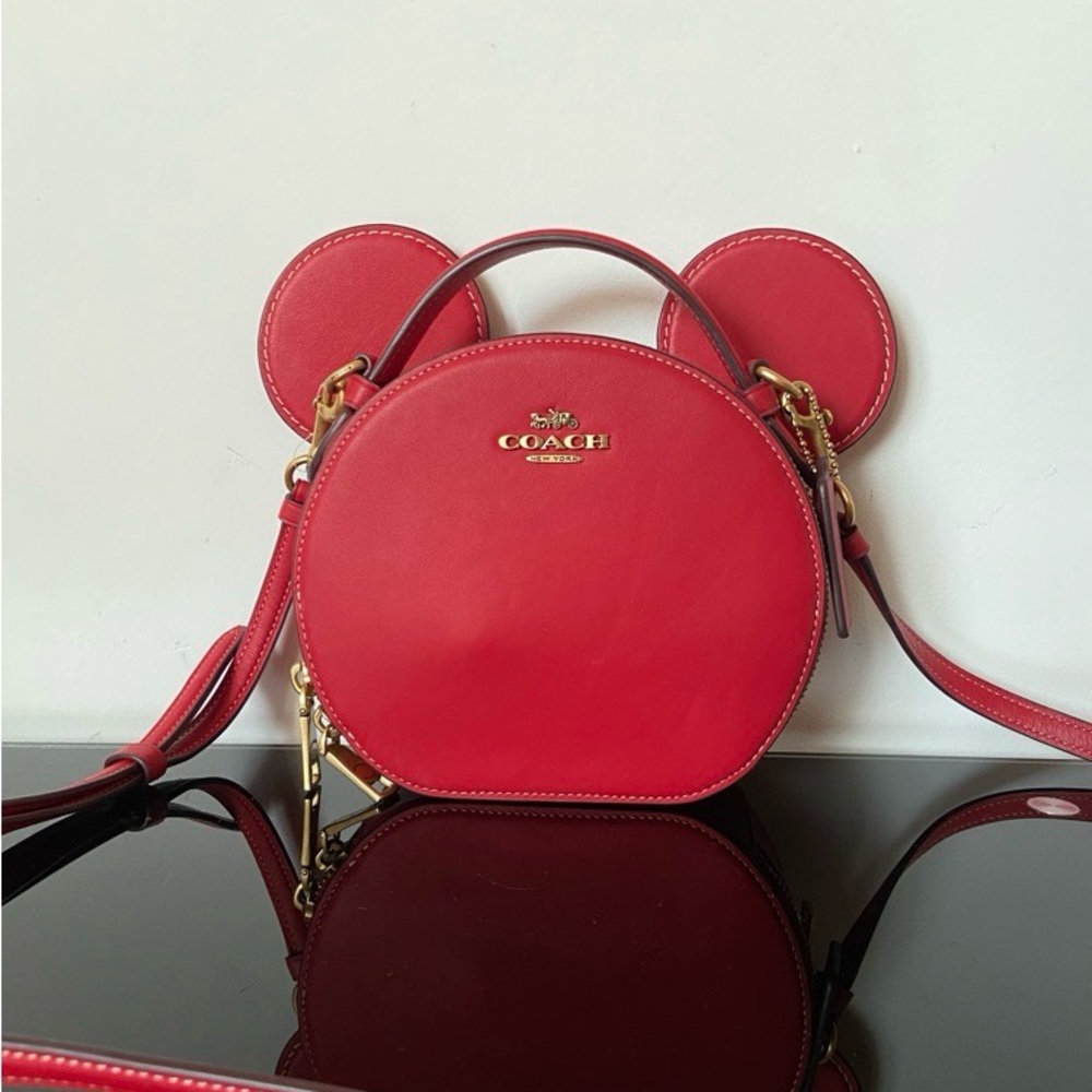 Coach Red Mickey Ears Crossbody Bag - Picture 2 of 5